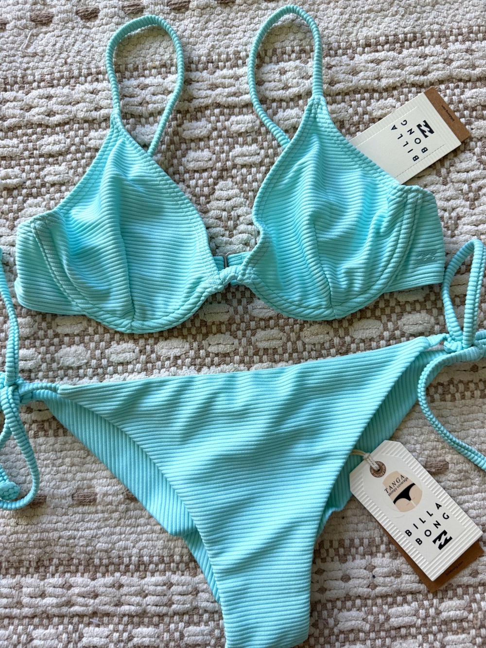 🔥🔥BILLABONG - TANLINES REECE UNDERWIRE SIDE TIE TANGA BIKINI SET🔥🔥